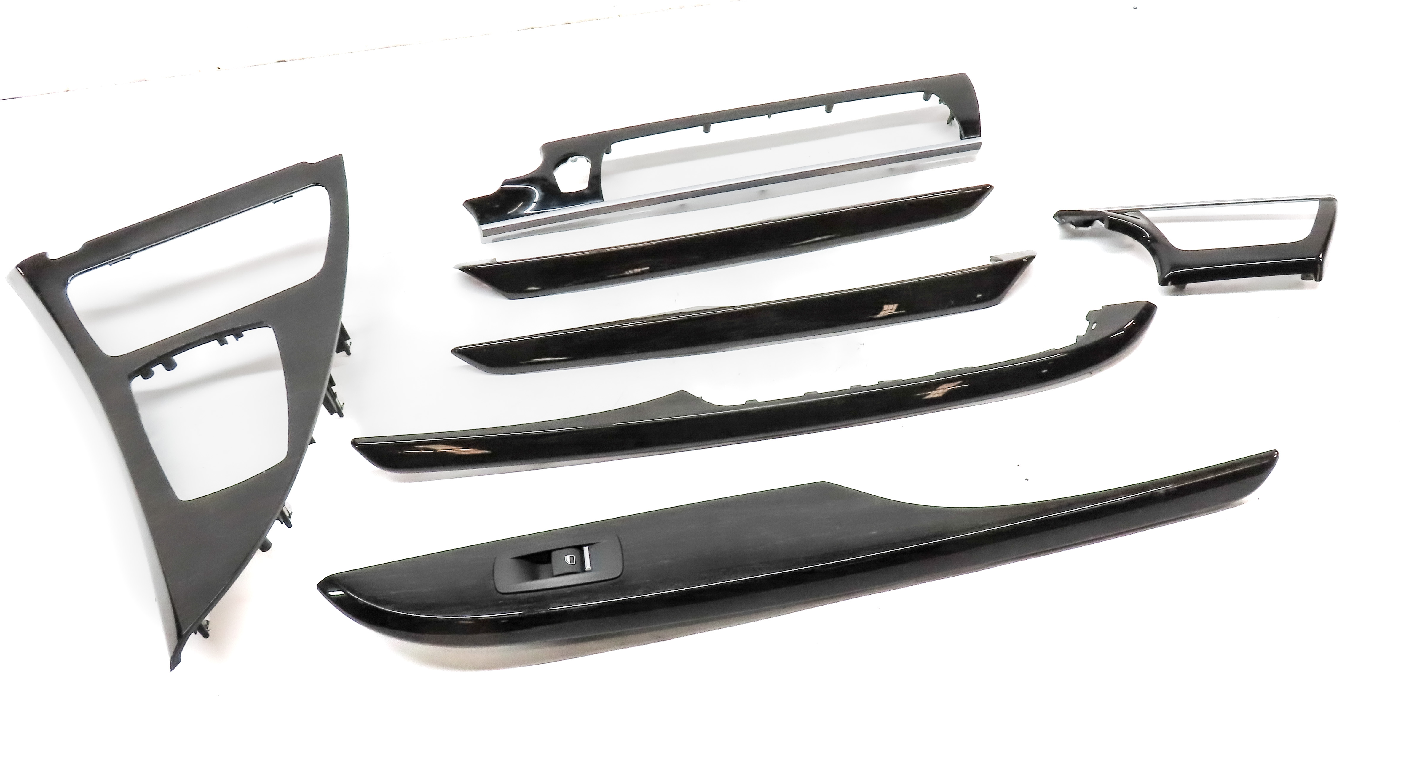 2013 BMW 650i GRAN COUPE (F06) INTERIOR DASH DOOR CONSOLE TRIM SET/7 (OAK WOOD) — exact item pictured